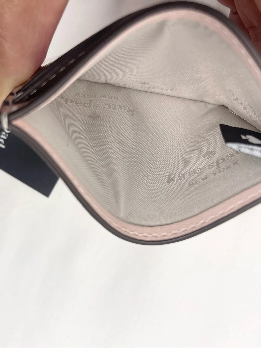 Kate Spade Madison Small Crinkle Metallic Lilac Moon Card Holder